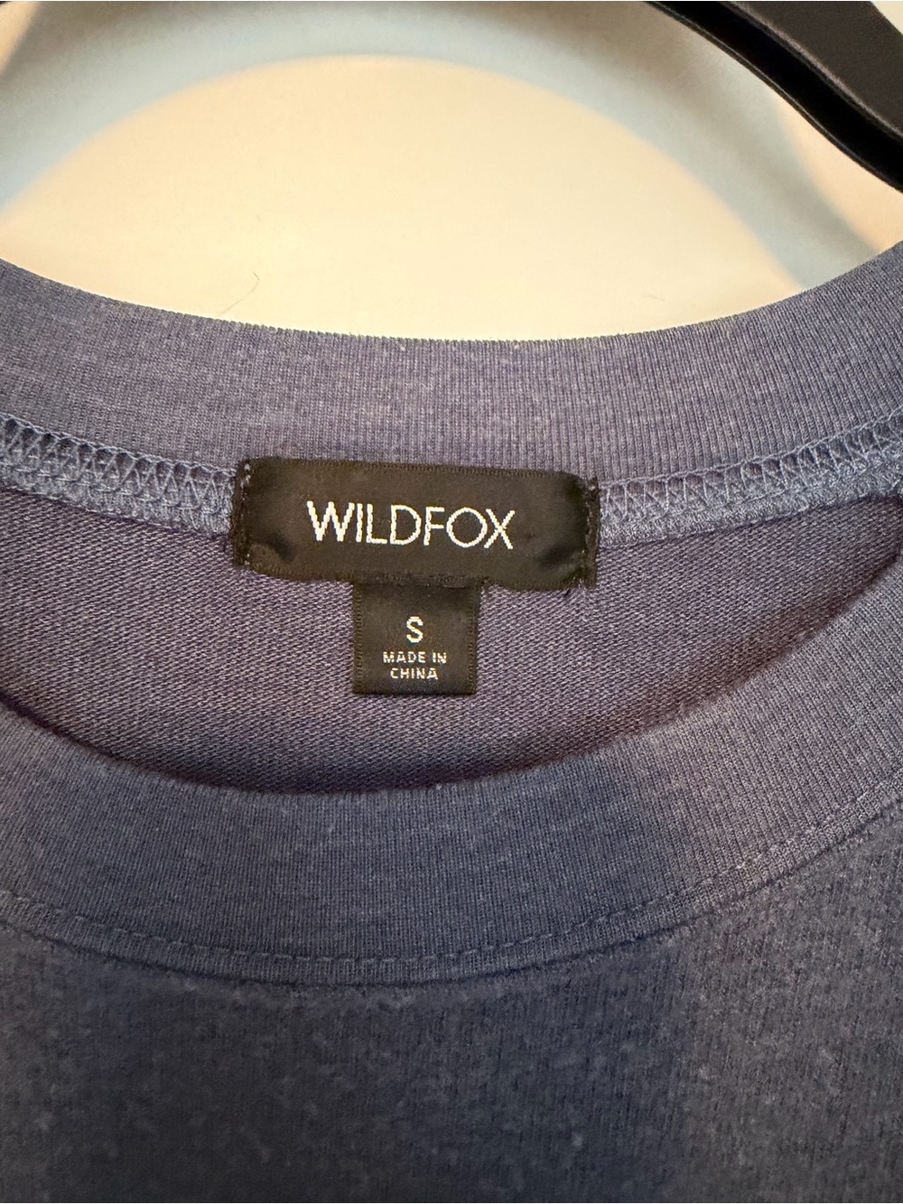 Wildfox Navy Crewneck Tee with Black Logo Tag - Picture 2 of 3